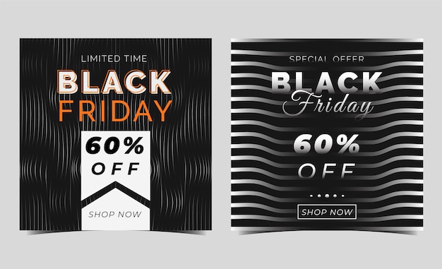 Vector black friday sale with line pattern background perfect for social media posts and banner