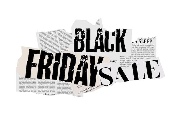 Black Friday Sale with newspaper background style
