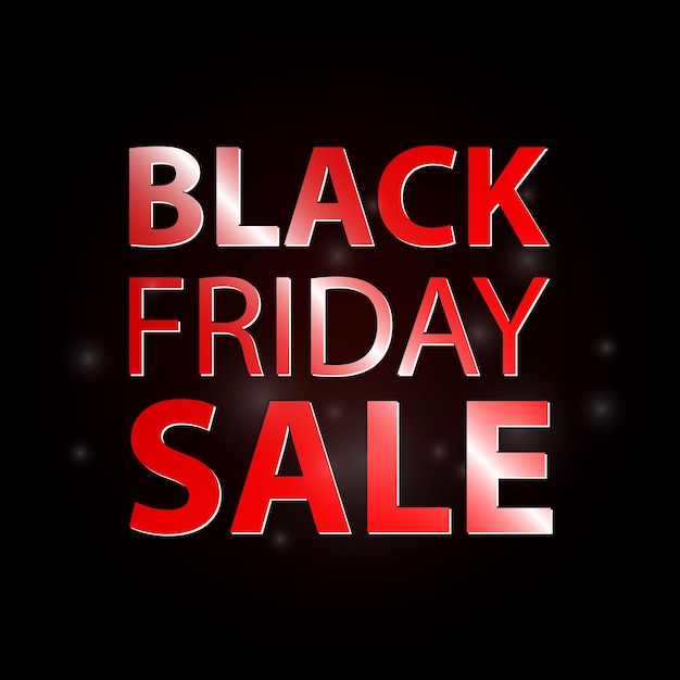 black friday sale with red text and black background
