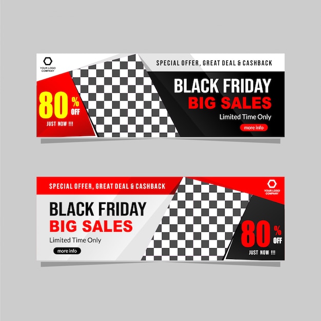 Vector black friday sales banner collection