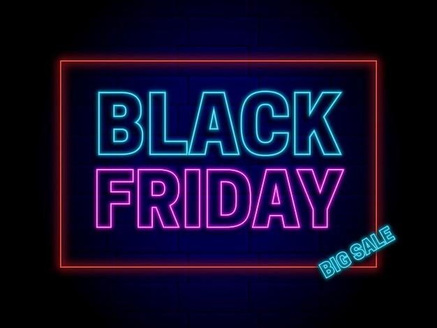 Black Friday sales in neon text