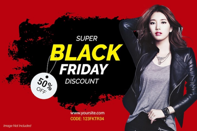 Black friday sales red and black background template design 07