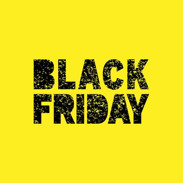 Black friday scribble sale grunge stamp on yellow background