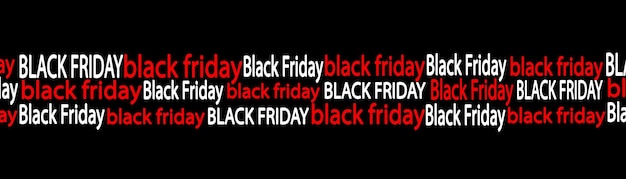 Venerdì nero. modello senza cuciture con il testo black friday su sfondo nero. banner con testo