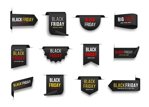 Vector black friday set