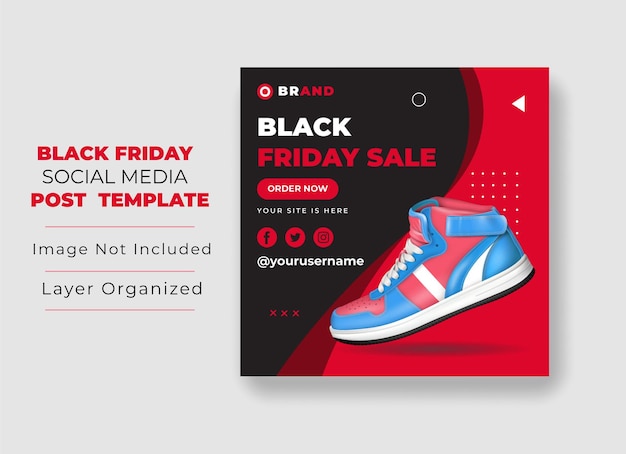 Black friday shoe sale social media banner template Shoes social media banner post templates desi