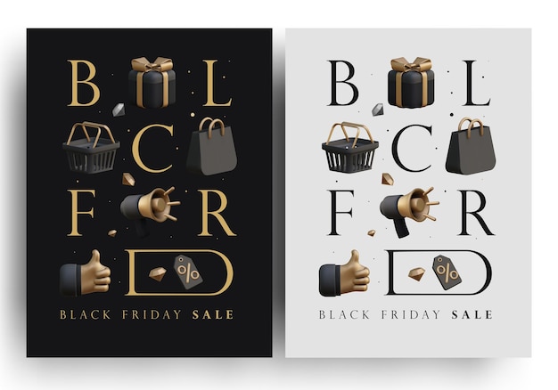 Volantino o poster o modello di progettazione banner per lo shopping del black friday con scritte black friday