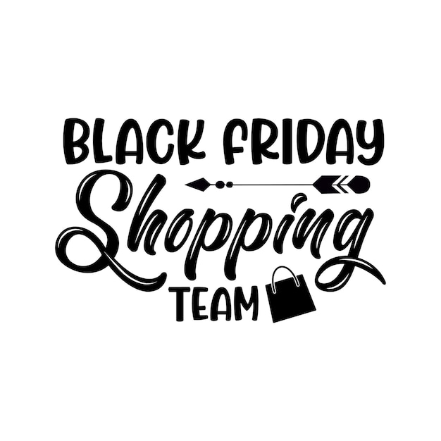 Vettore black friday shopping team