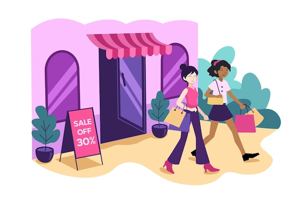 Vector black friday shopping vector illustration