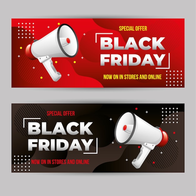 Black friday-sjablonen met megafoons