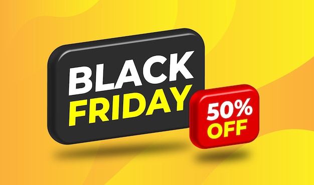 Black Friday-sjabloon 3D-vormvector