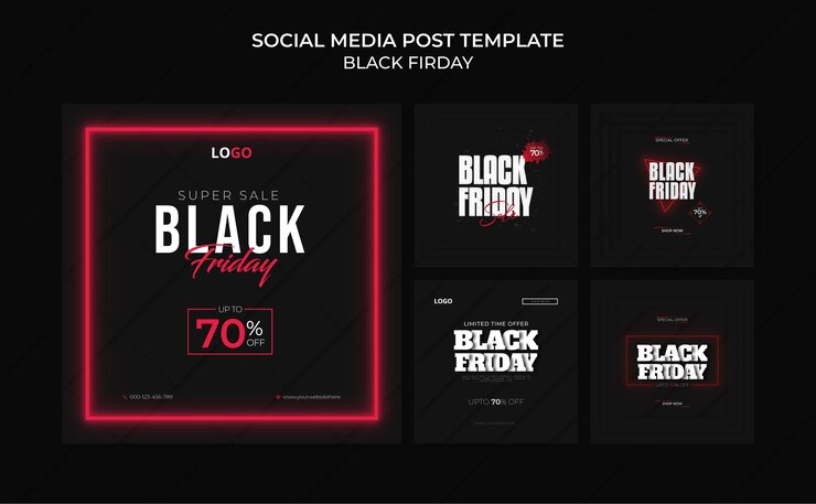 Vector black friday social media banner and instagram post collection