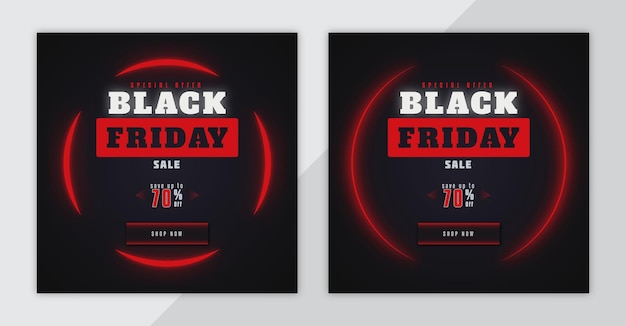 Black friday social media banner and instagram post collection
