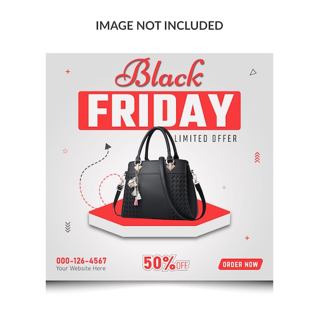 Black friday social media banner and instagram post template design