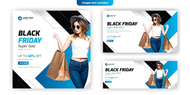 Black friday social media banner template Design