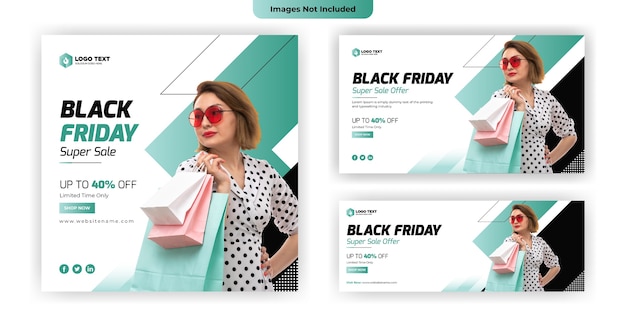 ブラックフライデーソーシャルメディアバナーテンプレートデザイン