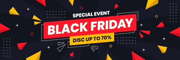 Vettore copertina dei social media e banner del sito web del black friday