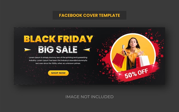 black friday social media  facebook cover and web banner  template
