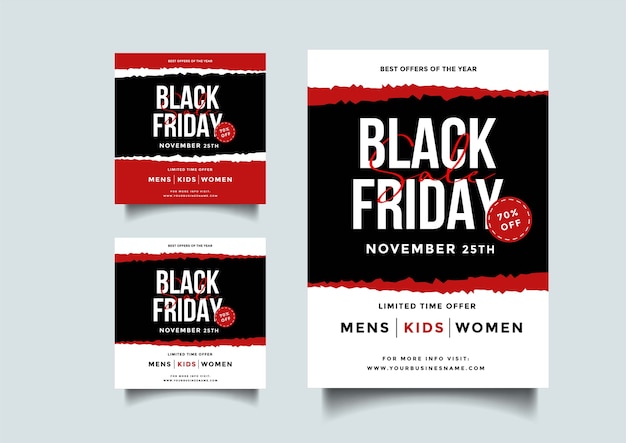 Black friday social media and   flyer   template