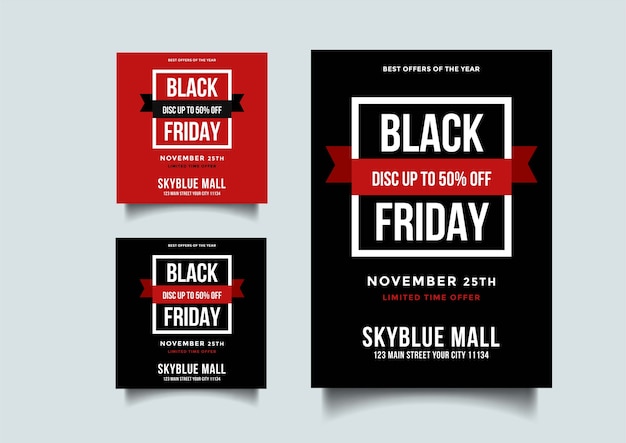 Black friday social media and   flyer   template