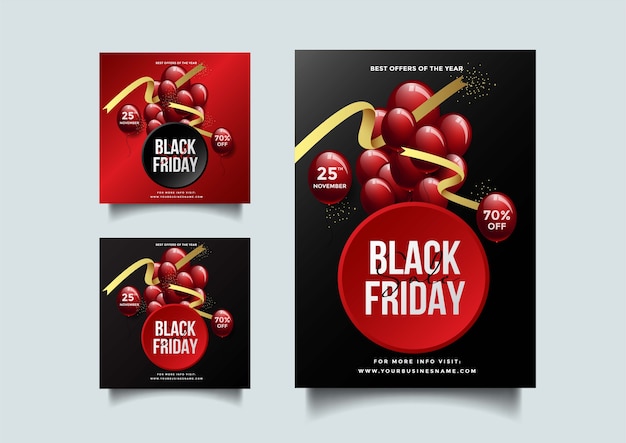 Modello di social media e volantino del black friday