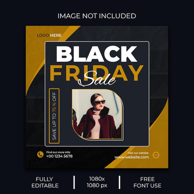 Modello di progettazione di post instagram per social media del black friday