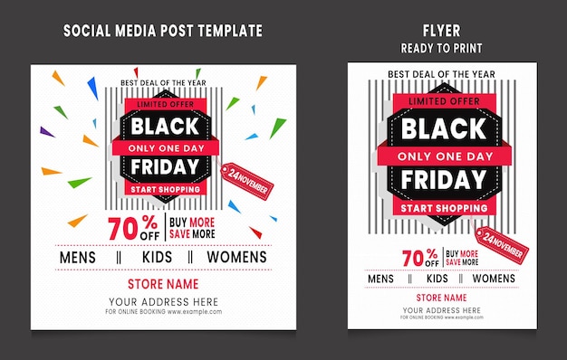 Black friday social media post design Black Friday flyer design Black Friday sale banner design