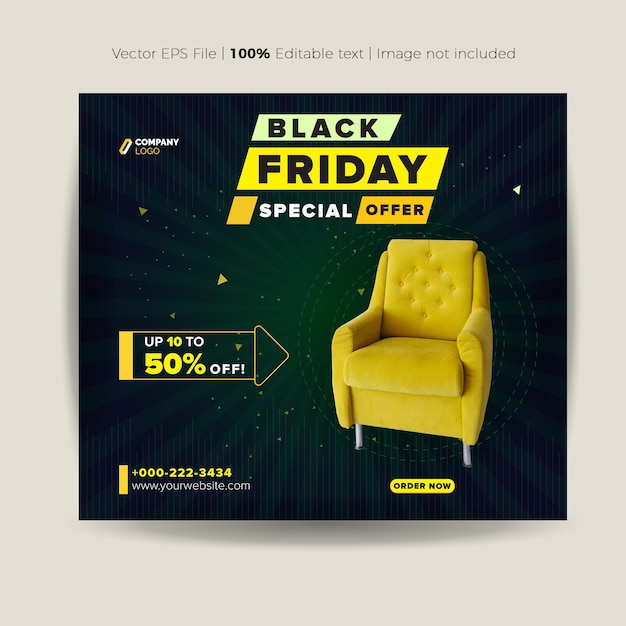 Black Friday Social Media Post Design of Website Product Banner Design of Web Advert Design