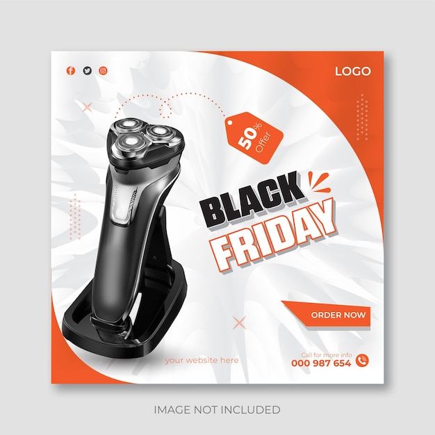 Vector black friday social media post design sjabloon