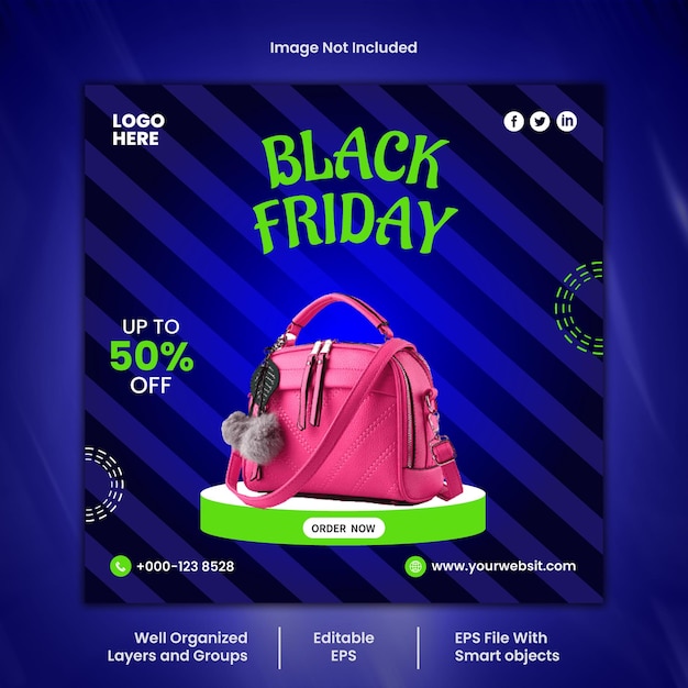 Vector black friday social media post design vector template