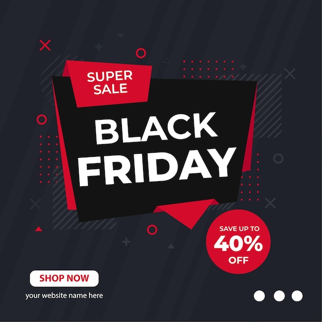 Progettazione di post sui social media del black friday