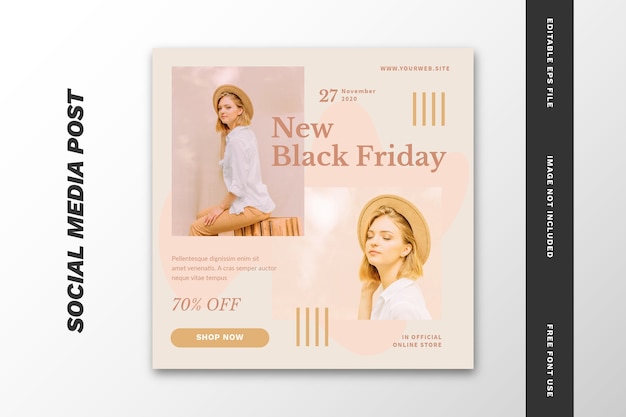 Black Friday Social media post square banner template