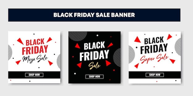 Vettore pubblicità e vendita di banner modello di post sui social media del black friday