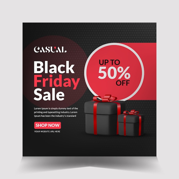 Vector black friday social media post template banner design