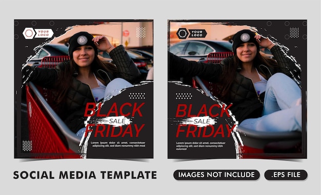 Black friday social media post template or banner