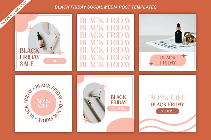 Black friday social media post templates for beauty salon
