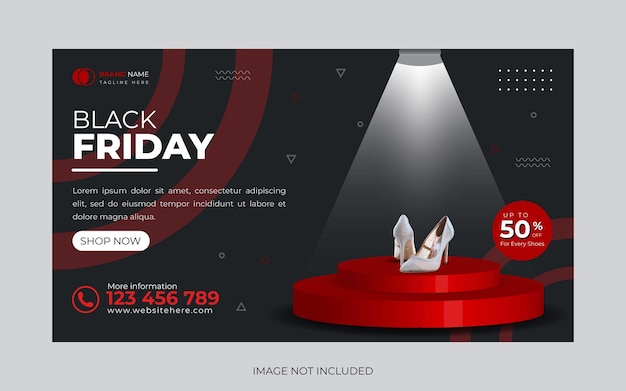 Black friday social media post web banner offer design template weekend sale offer