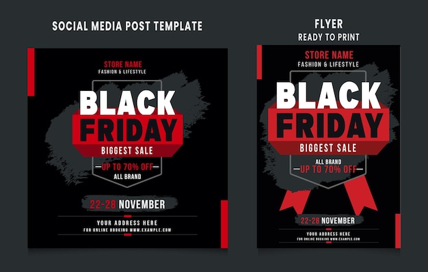 Black Friday social media postontwerp Black Friday flyerontwerp Black Friday verkoop bannerontwerp