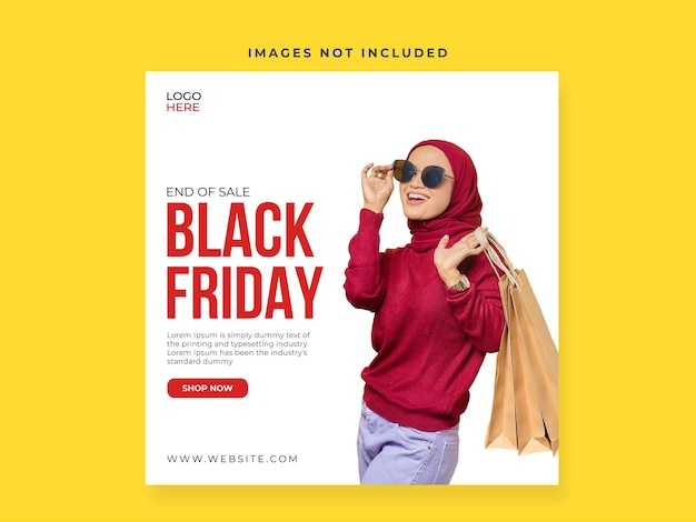 Vettore post sui social media del black friday