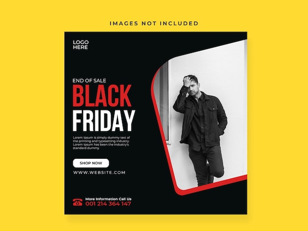 Vettore post sui social media del black friday