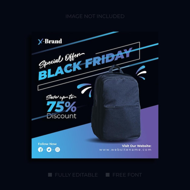 Vector black friday social media special offer instagram post