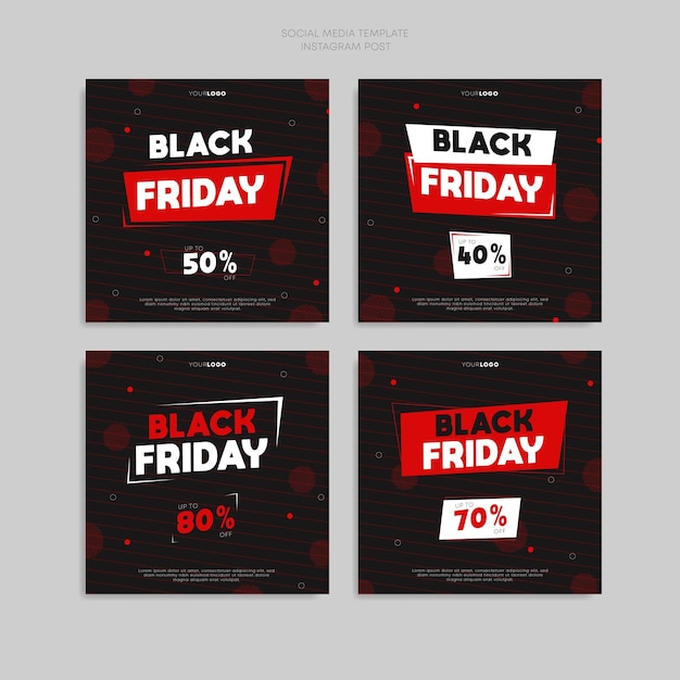 Vettore post di instagram del modello di social media del black friday