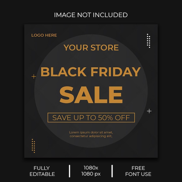 Black Friday sociale media Instagram post ontwerpsjabloon