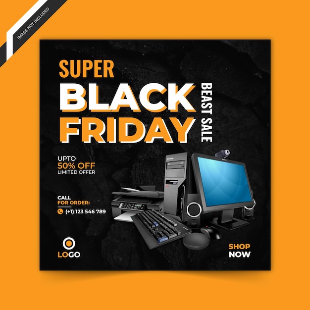 Black Friday sociale media-sjabloon voor spandoek super verkoop