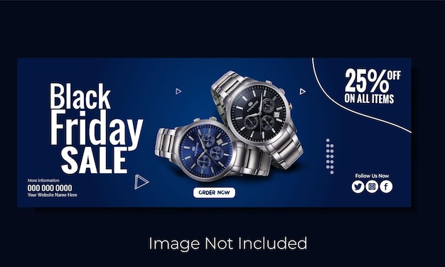 Vector black friday special offer facebook cover banner template