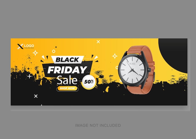 Vettore black friday offerta speciale copertina facebook e modello di progettazione banner web