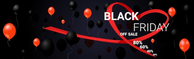 ブラックフライデー特別オファーセールポスター気球ショッピングチラシホリデープロモーションホット価格割引コンセプト水平ベクトルイラスト