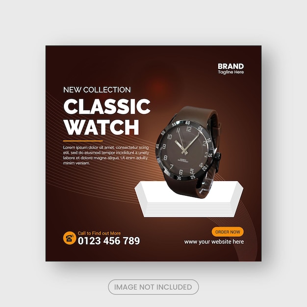 black friday special offer watch social media post or instagram banner template
premium vectorr