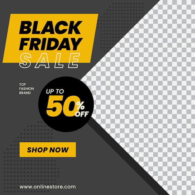 Modello di banner quadrato del black friday per l'illustrazione vettoriale dei social media