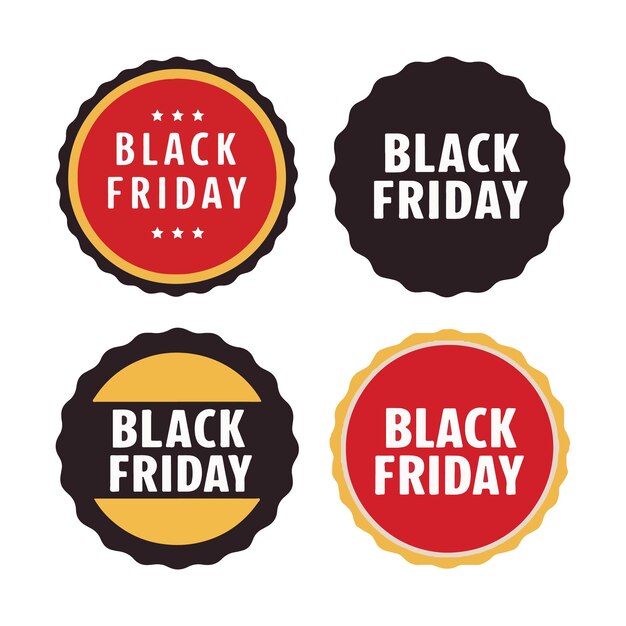 black friday stamps set collection with white background